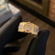 Anillo RX Corona 5.6gr T9 1/2 Circones Blancos Dos Oros Blanco Amarillo