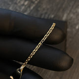 Pulso Aro Seguido 1.4gr / 13-15cm Placa Bebe Ovalo Oro Amarillo (Imperfecto)
