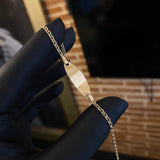 Pulso Aro Seguido 1.4gr / 13-15cm Placa Bebe Ovalo Oro Amarillo (Imperfecto)