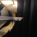 Topos Corazón 0.95gr Silueta Circones Blancos Oro Amarillo