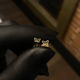 Topos Mariposa 0.45gr Circón Azul Oro Amarillo
