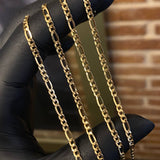Cadena Figaro 4.9gr / 60cm / 2.6mm Oro Amarillo +0