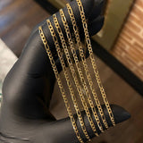 Cadena Figaro 3.9gr / 60cm / 2.4mm Oro Amarillo +0