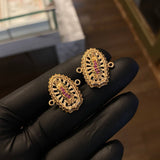 Herraje Virgen de Guadalupe 4.45gr / 2cm Circones Verdes Fucsias Blancos Oro Amarillo