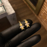 Dije Niño 0.45gr / 1.9cm Dos Oros Amarillo Blanco