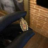 Dije Virgen de Guadalupe 2.75gr / 3.2cm Circones Azules Fucsias Oro Amarillo