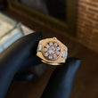 Anillo Crono Tempo 10.35gr T10 1/4 Circones Blancos Tres Oros*