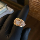 Anillo Retro RX 6.85gr T9 Circones Blancos Tres Oros*