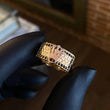 Anillo RX 7.75gr T9 3/4 Circones Negros Blancos Dos Oros Amarillo Rosa