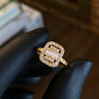 Anillo Halo 2.65gr / T7 Circones Blancos Oro Amarillo