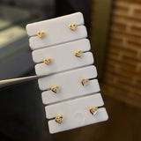 Topos Corazon 0.45gr Circon Blanco Oro Amarillo