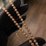 Cadena Militar Luna 32gr / 70cm Bolas 4mm Diamantada Oro Rosa Nac. Esp.