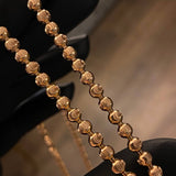 Cadena Militar Luna 32gr / 70cm Bolas 4mm Diamantada Oro Rosa Nac. Esp.