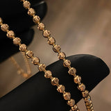 Cadena Militar 16.8gr / 50cm / 3mm Diamantada Luna Oro Rosa Nac.Esp*
