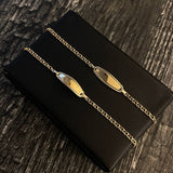 Pulso Placa Ovalo 1.4gr / 14.5-16cm Bebe Bordada Oro Amarillo