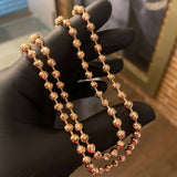 Cadena Militar 31.55gr / 55cm Bola 5mm Diamantada Oro Rosa ©