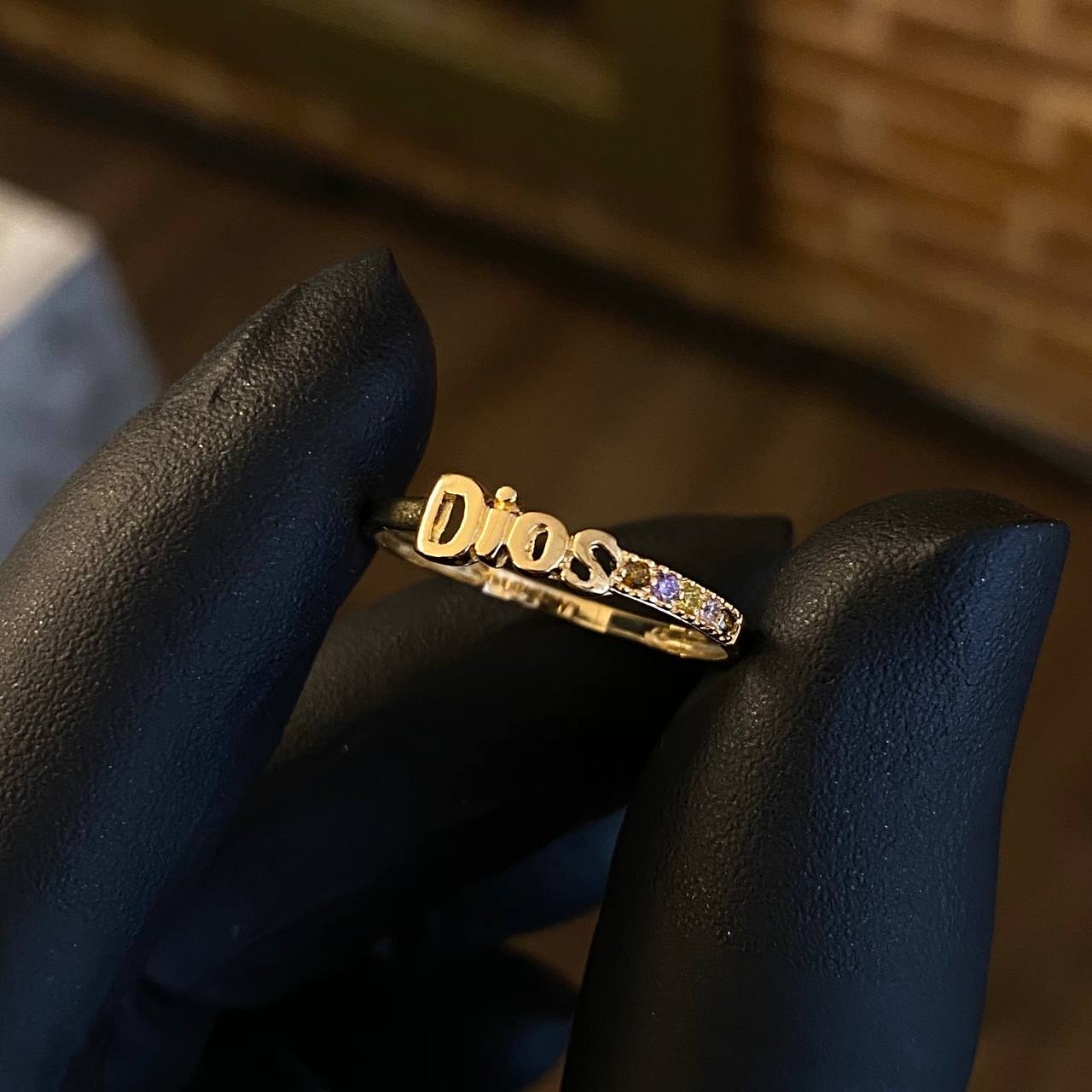 Anillo Dios 1.2gr T7 1/2 Circones Colores Claros