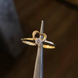 Anillo Silueta Corazon 1.15gr T6 3/4 Circon Blanco Oro Amarillo