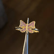 Anillo Mariposa 2gr T7 3/4 Circones Rosas Oro Amarillo