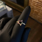 Anillo Silueta Estrella 1.35gr T8 Circones Colores Oro Amarillo