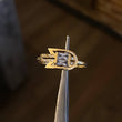 Anillo Yumi To Ya 1.3gr T7 3/4 Circones Blancos Celeste Oro Amarillo