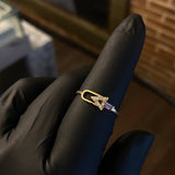 Anillo Flecha Retractil 1.15gr T7 3/4 Circones Blancos Lila Oro Amarillo
