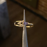 Anillo Flecha Retractil 1.15gr T7 3/4 Circones Blancos Lila Oro Amarillo