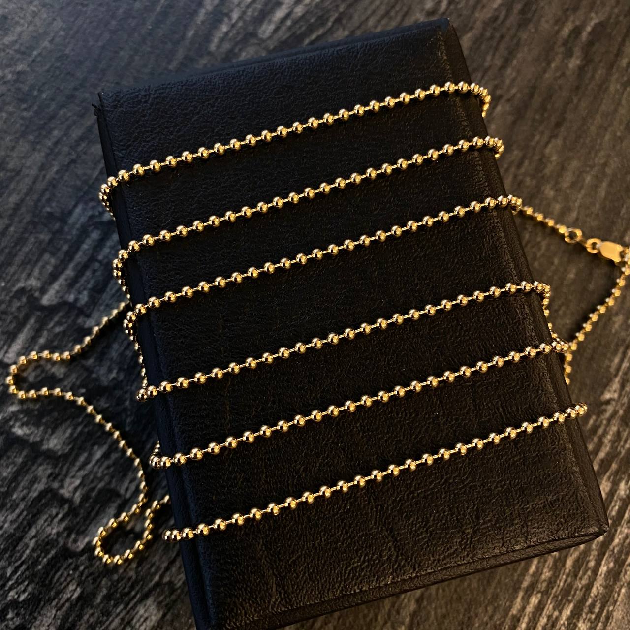 Cadena Militar 8.5gr / 50cm / 2mm Lisa Oro Amarillo +3