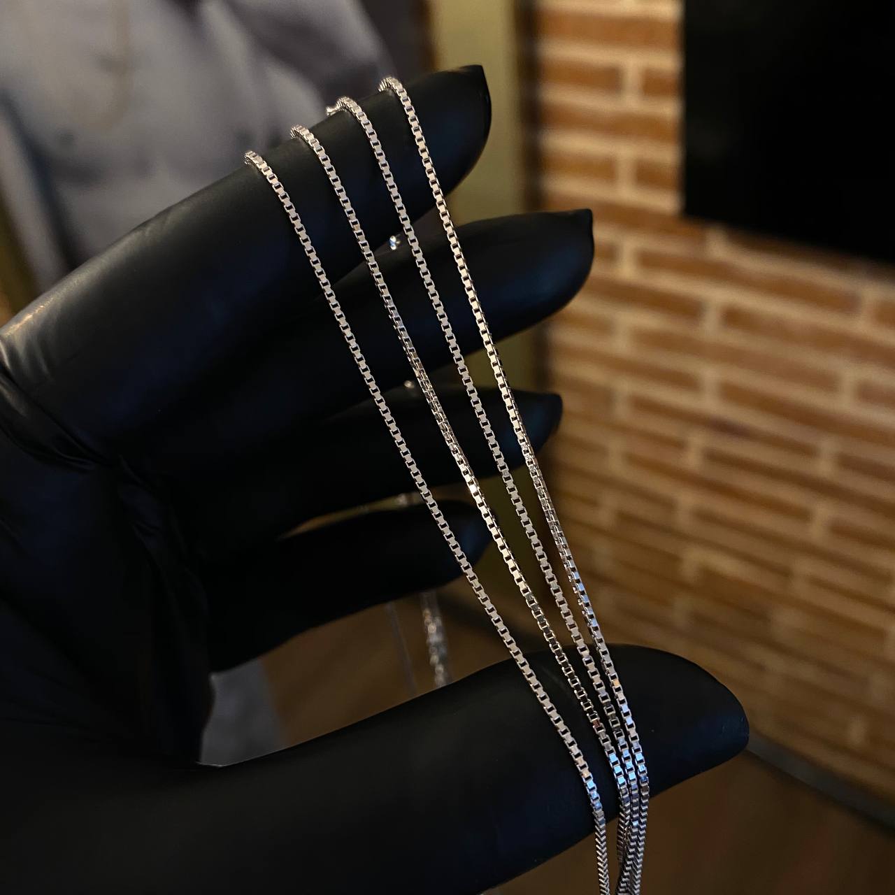 Cadena Veneciana 1.65gr / 45cm / 1mm Oro Blanco +3