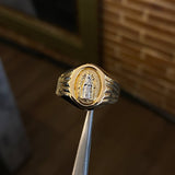 Anillo Virgen Guadalupe 4gr T11 3/4 Dos Oros Amarillo Blanco