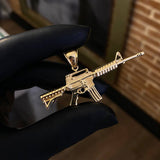 Dije Arma Fusil M16 15.95gr / 3.2cm Mate Liso Oro Amarillo