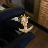 Dije Calavera Ancla 7gr / 3.7cm Circones Blancos Dos Oros Amarillo Blanco