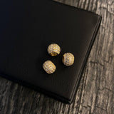 Herraje Bola de Fuego 0.9gr 7mm Circones Blancos Oro Amarillo*