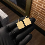 Dije Placa Rectangular Curva 2gr / 2.8cm (1.9cm*1.6cm) Liso Mate Oro Amarillo