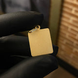 Dije Placa Rectangular Curva 2gr / 2.8cm (1.9cm*1.6cm) Liso Mate Oro Amarillo