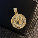 Dije Corona RX 6.85gr / 3.6cm Circones Blancos Oro Amarillo