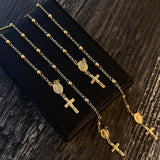 Pulso Denario 3.1gr / 18cm Virgen Milagrosa Bolas Lisas 3mm Oro Amarillo