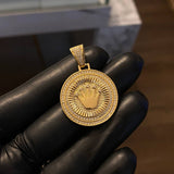 Dije Corona RX 6.85gr / 3.6cm Circones Blancos Oro Amarillo