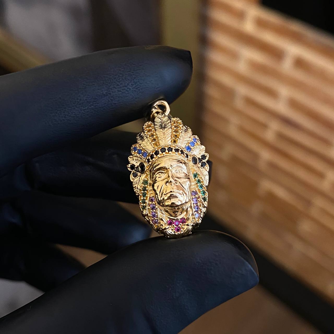 Dije Indio 5.45gr / 3.5cm Circones Colores Lila Oro Amarillo*