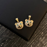Dije Oso 2.0gr / 1.5cm Circones Blancos Verdes Oro Amarillo*