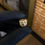 Dije Oso 2.0gr / 1.5cm Circones Blancos Verdes Oro Amarillo*