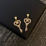 Dije Llave 1.4gr / 2.4cm Circones Colores Oro Amarillo