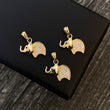 Dije Elefant 2gr / 1.8cm Circones Blancos Oro Amarillo*