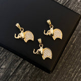 Dije Elefant 2gr / 1.8cm Circones Blancos Oro Amarillo*