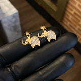 Dije Elefant 2gr / 1.8cm Circones Blancos Oro Amarillo*