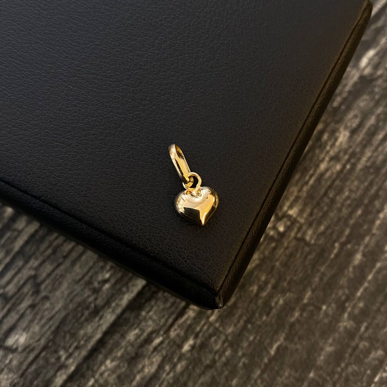 Dije Corazon 0.4gr / 1.4cm Soplado Oro Amarillo