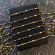 Cadena Rustica 9.7gr / 60cm / 3-4mm Lisa Caucho Negro Oro Amarillo