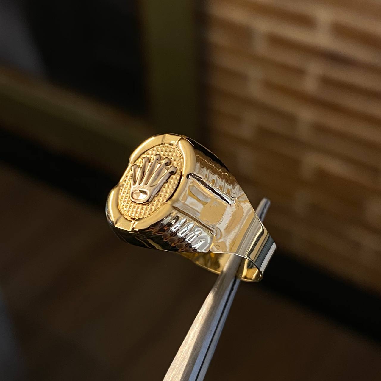Anillo Corona RX 3.8gr / T9 3/4 Dos Oros Amarillo Blanco