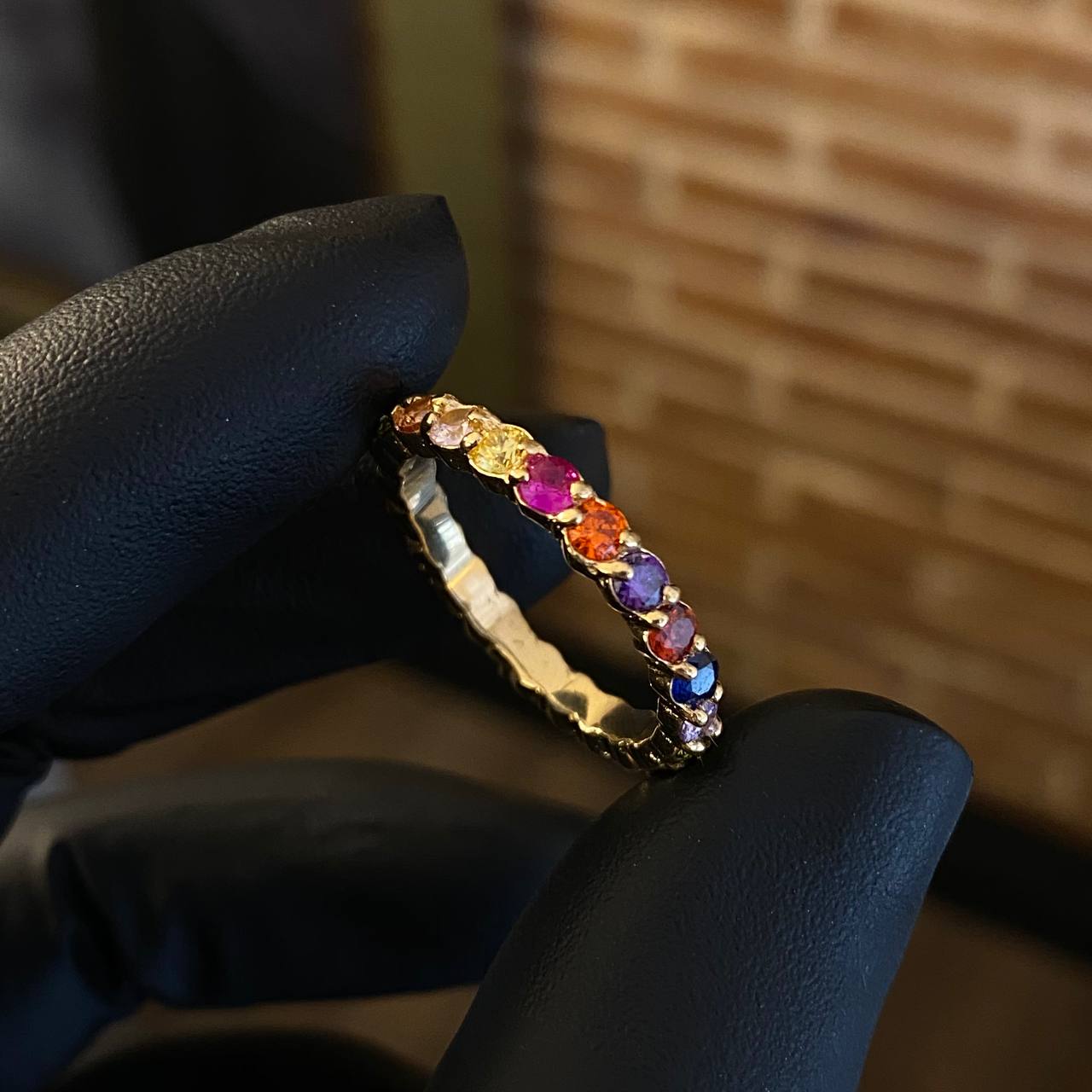 Anillo Infinito 4.25gr / T8 1/2 Circones Colores Oro Amarillo