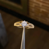 Solitario  2.0gr / T7 3/4 Anillo Circones Blancos Oro Amarillo